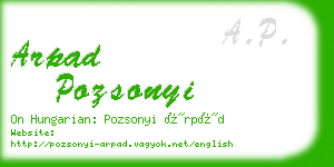 arpad pozsonyi business card